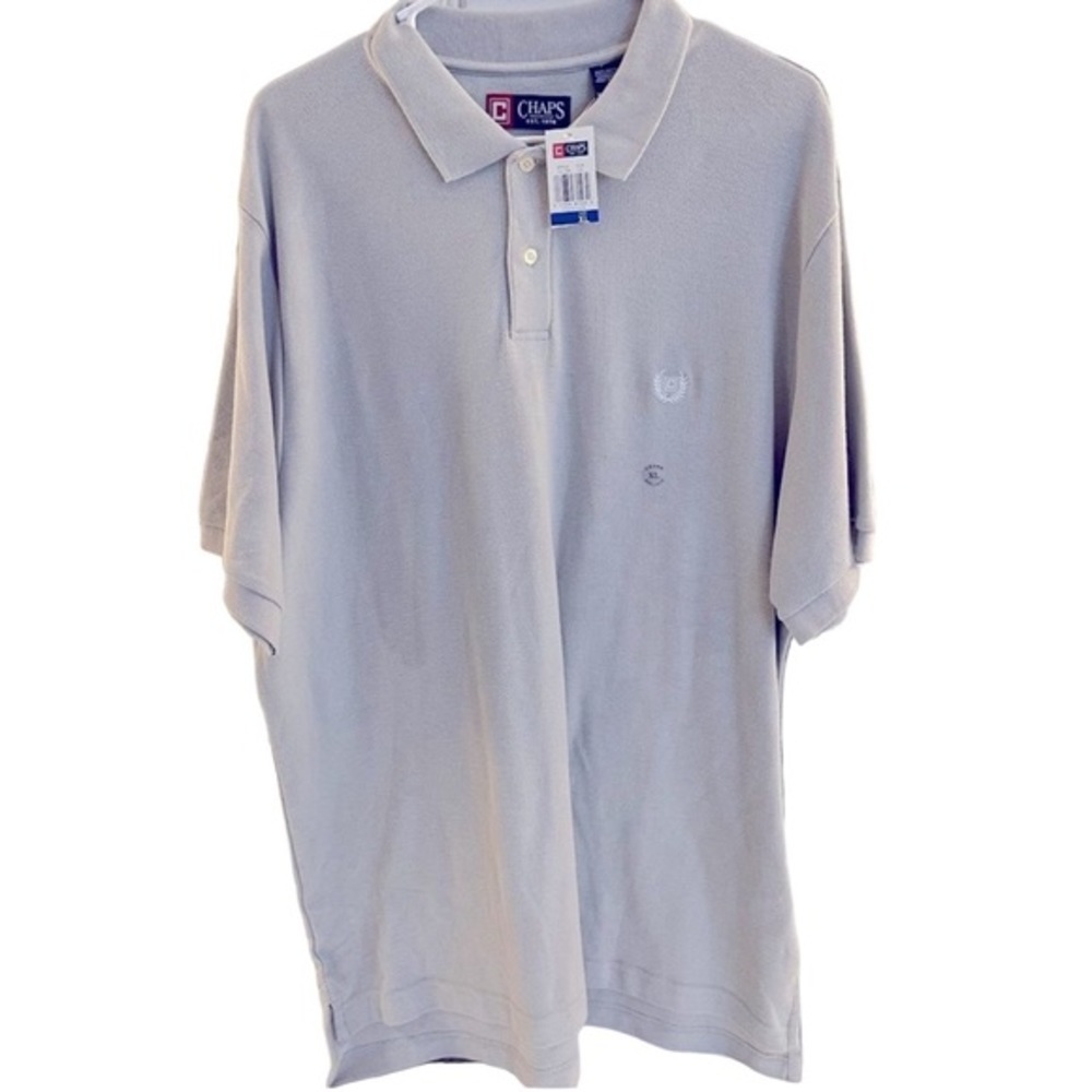 NWT! Chaps Mens Light Gray‎ Polo Shirt Size XL